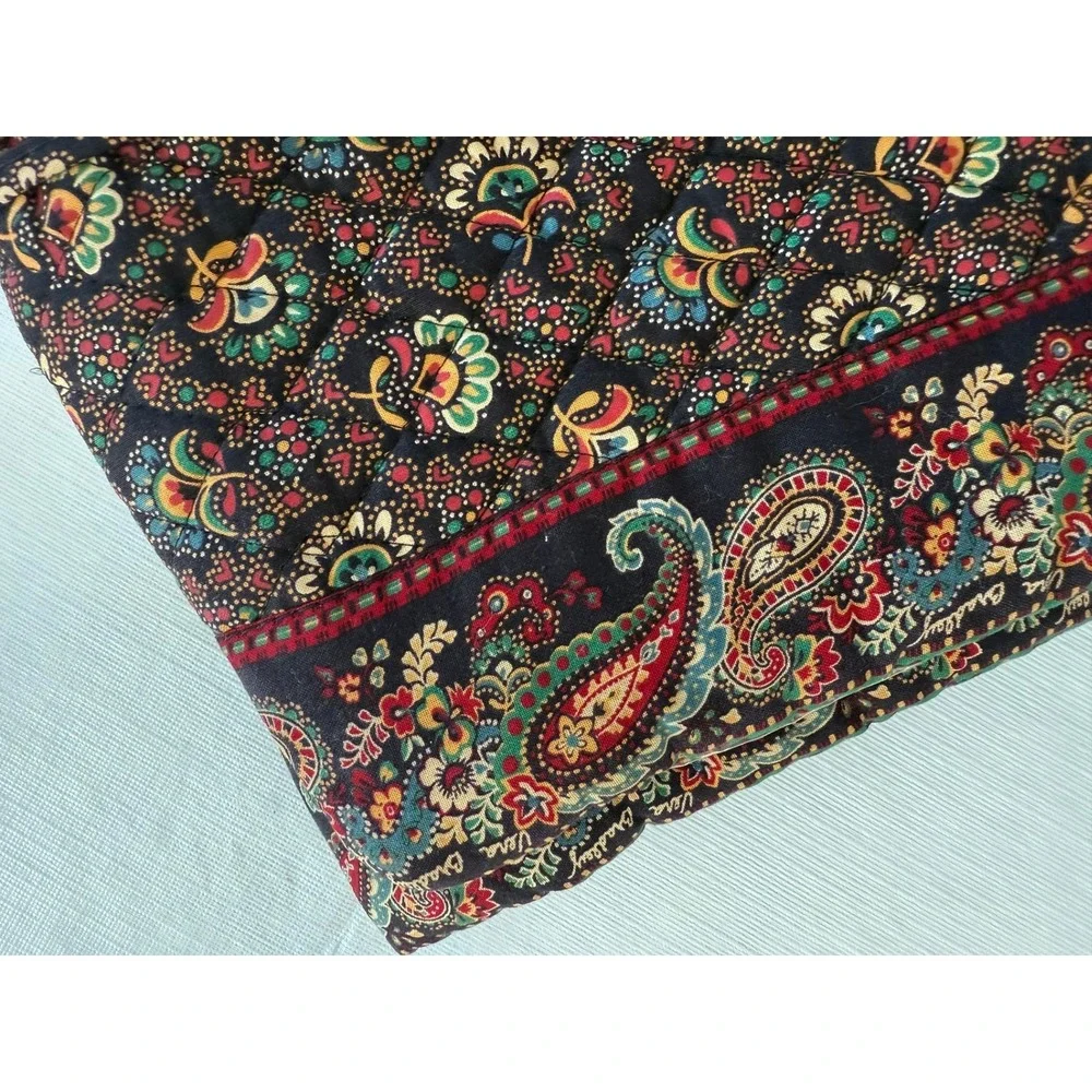 Vera Bradley Vintage Quilted Paisley Hanging Travel Organizer‎ Collette Black